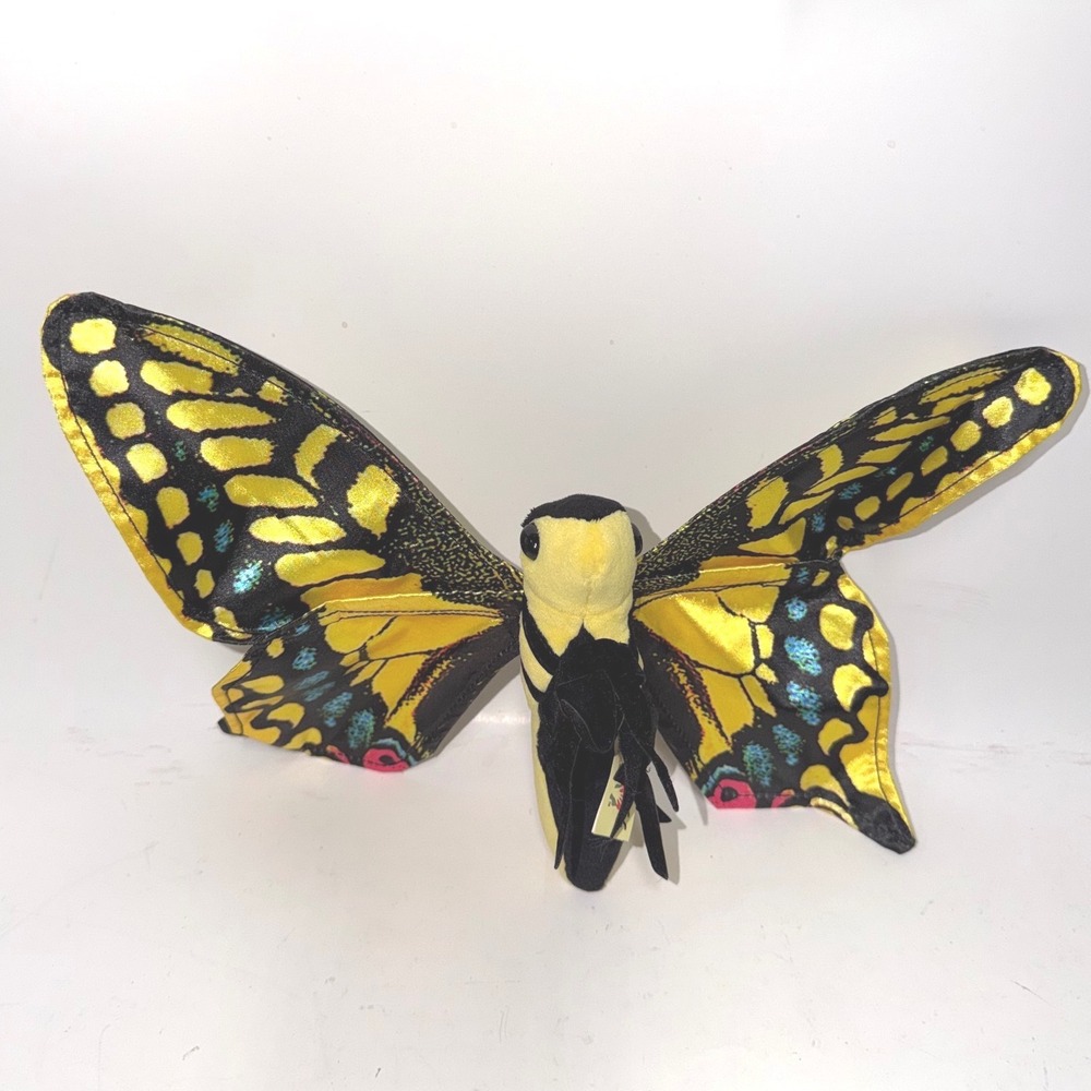 Folkmanis Yellow Swallowtail Butterfly Finger Puppet Plush Toy 7 inch